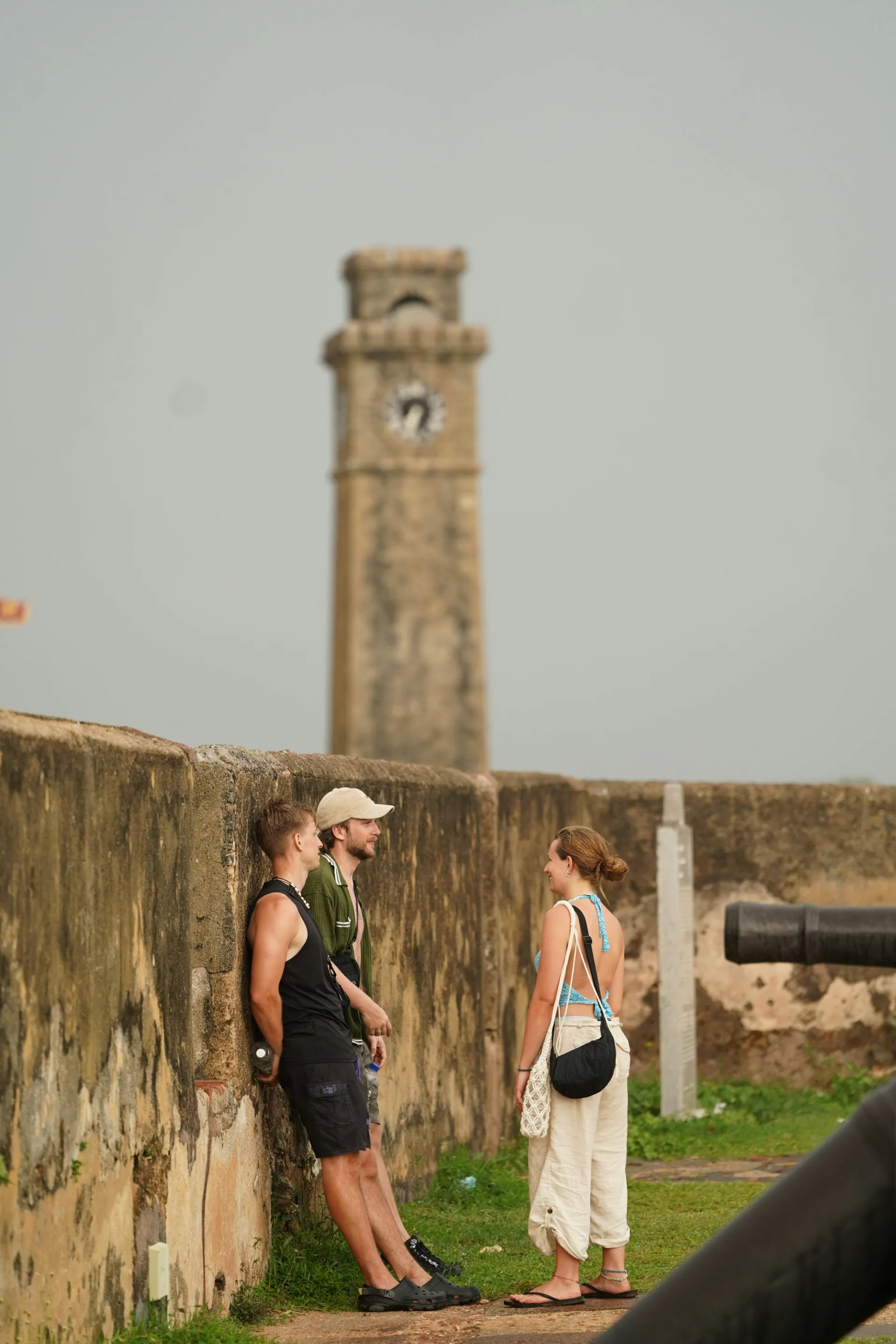 The iconic Galle Fort lighthouse overlooking the Indian Ocean