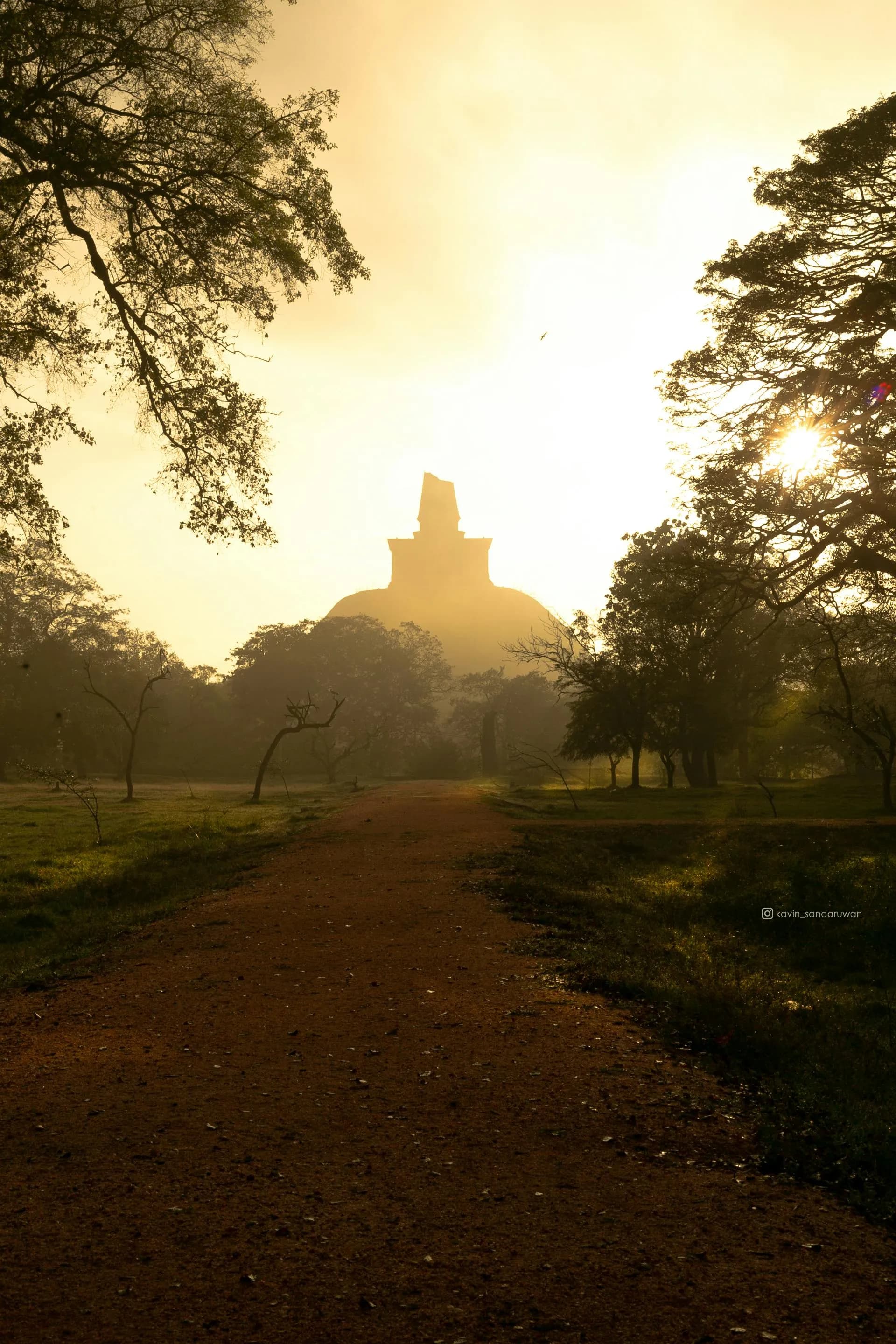 Ancient stupas of Anuradhapura rising above the sacred city