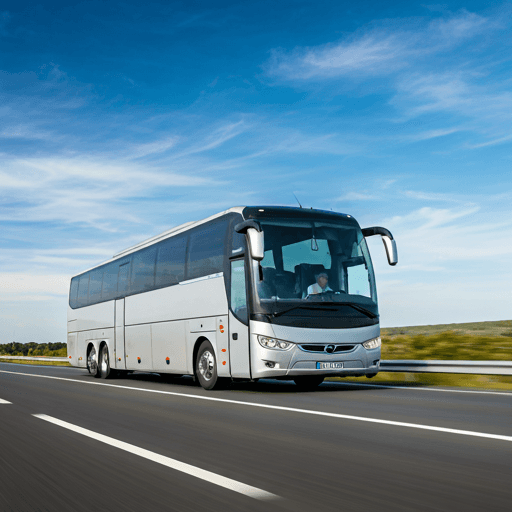 Modern luxury coach on a highway